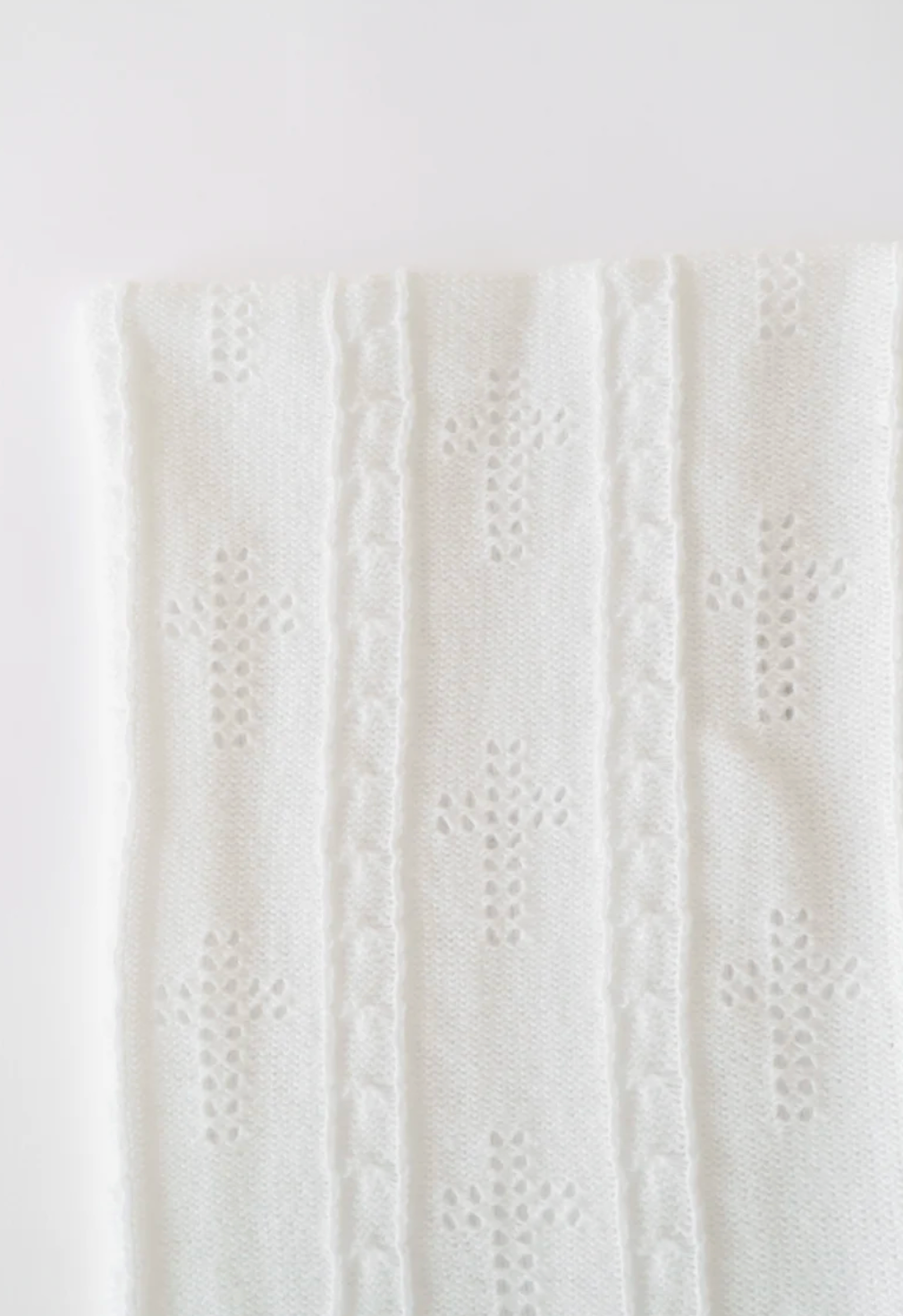 Bailey Baby Blanket - Worth Avenue White with Crosses from Anderson Parker