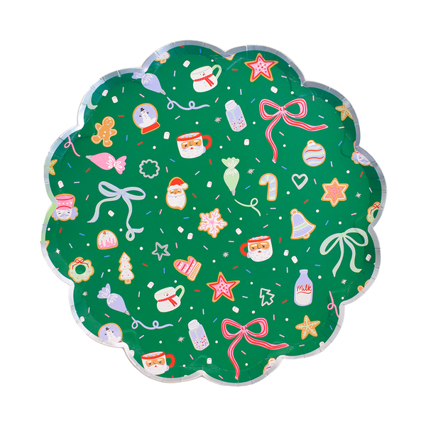Baking Spirits Bright Dark Green Scalloped Large Plates from Anderson Parker