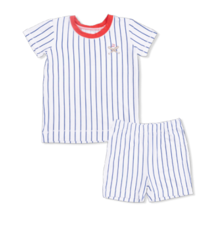Baseball Stripe - Loungewear Short Set from Anderson Parker