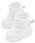 Basic Baby Booties - White w/ Blue Trim from Anderson Parker