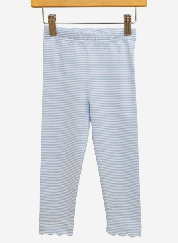 Basics Knit Leggings - Light Blue Stripe from Anderson Parker