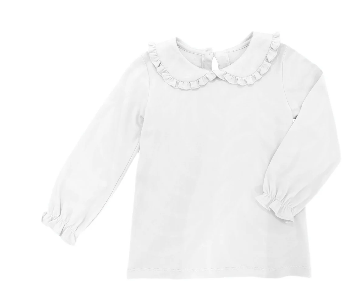 Basics Pima Peter Pan Top - White from Anderson Parker