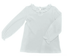 Basics Pima Ruffle Neck Top - White from Anderson Parker