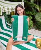 Beach Towel - Green Stripe from Anderson Parker