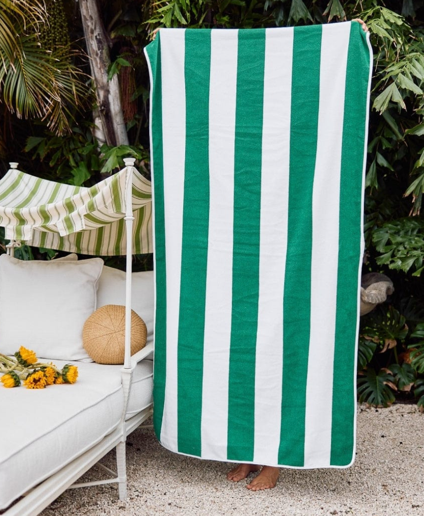 Beach Towel - Green Stripe from Anderson Parker