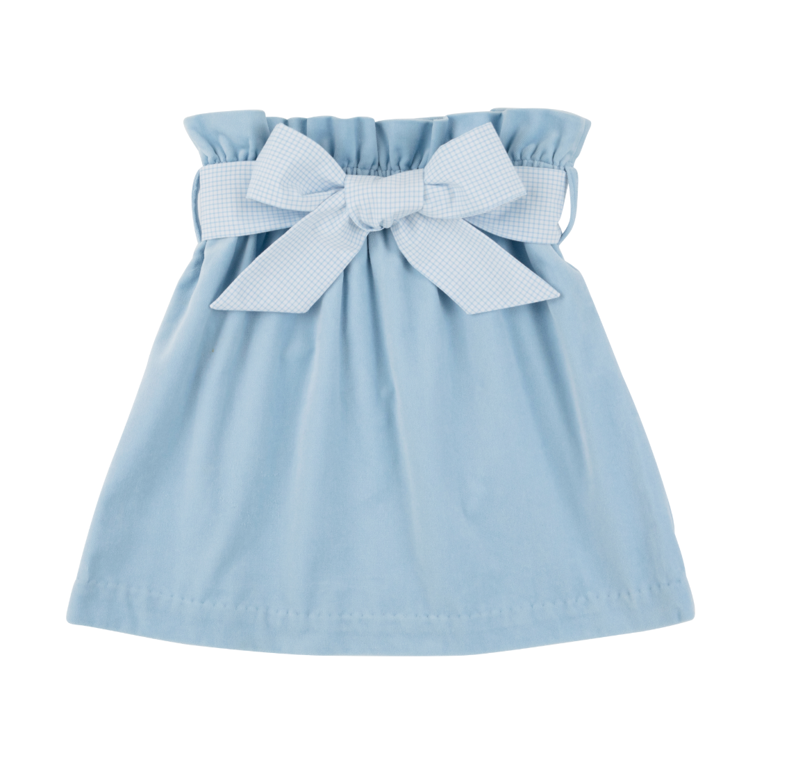 Beasley Bow Skirt - Velveteen - Barrington Blue/Barrington Blue Mini Windowpane from Anderson Parker