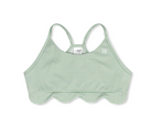 Becca Scallop Sports Bra - Pistachio Green Ministripe from Anderson Parker