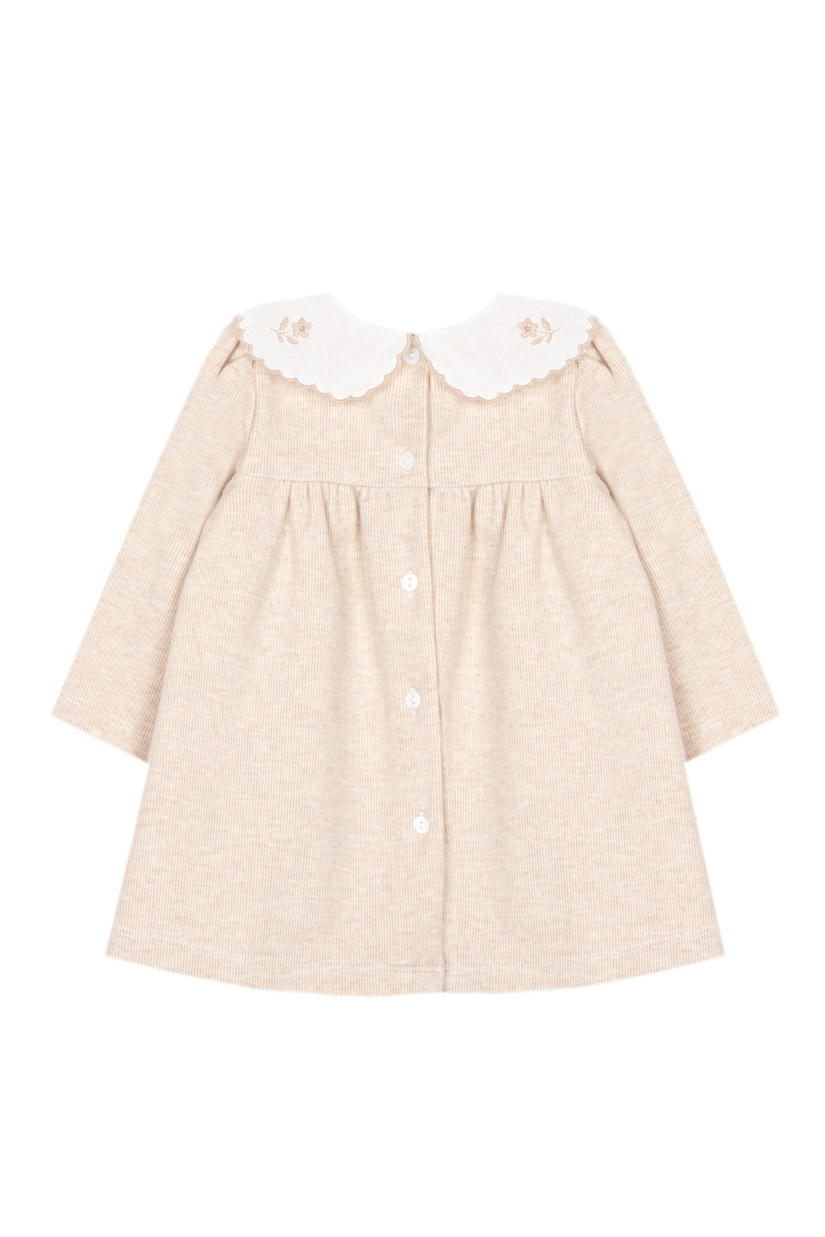 Beige Dress with Embroidered Collar from Anderson Parker