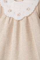 Beige Dress with Embroidered Collar from Anderson Parker