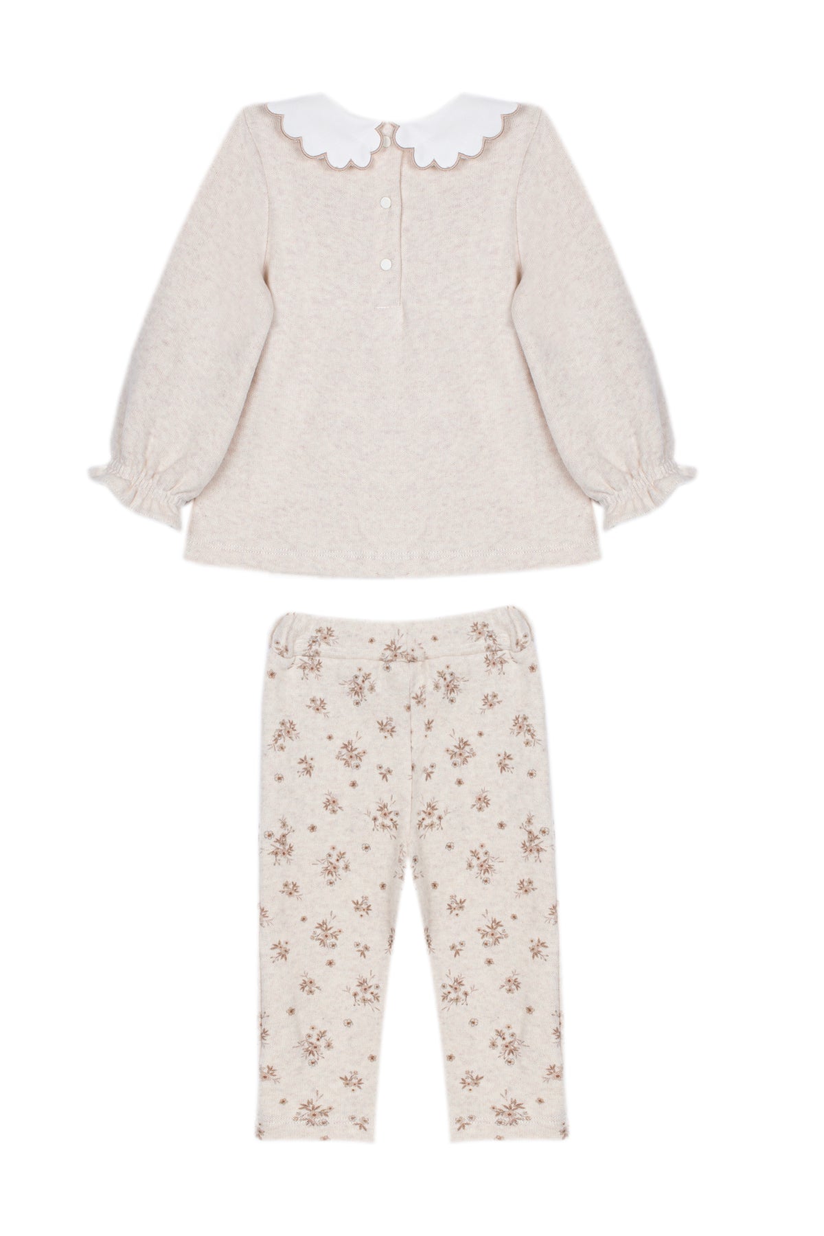 Beige Set with Embroidered Collar from Anderson Parker