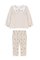Beige Set with Embroidered Collar from Anderson Parker