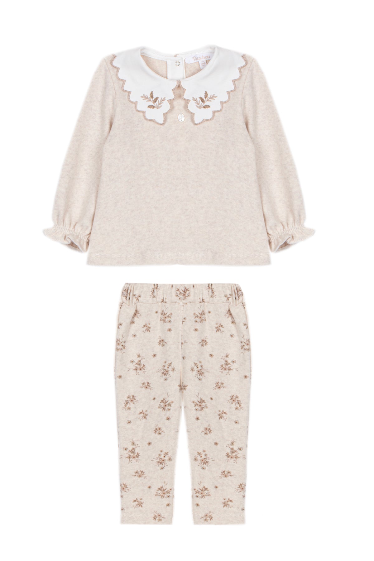 Beige Set with Embroidered Collar from Anderson Parker
