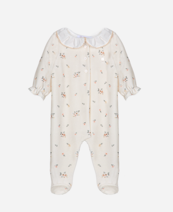 Beige babygrow with frilly collar from Anderson Parker