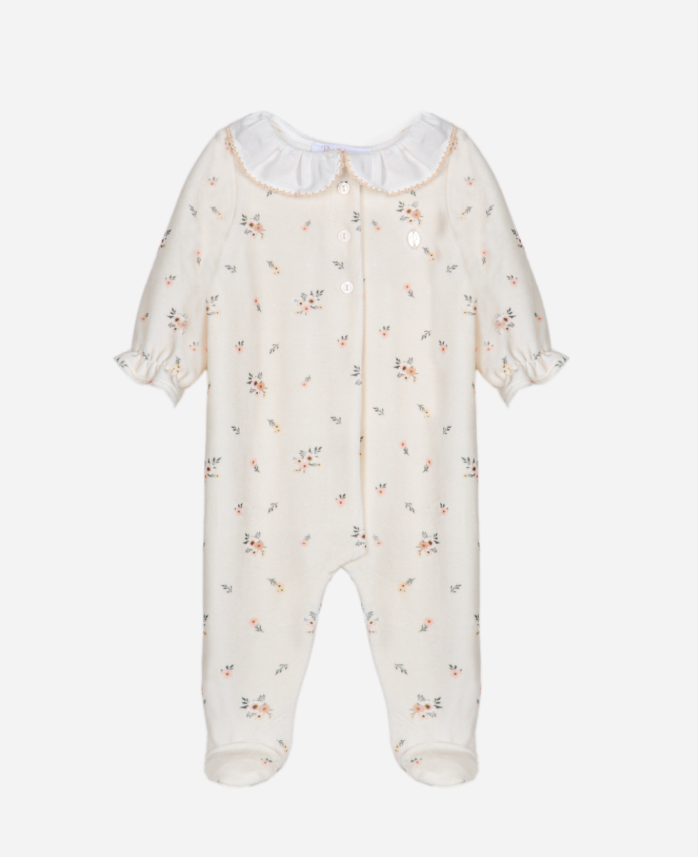 Beige babygrow with frilly collar from Anderson Parker
