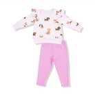 Best Friend Dogs - French Terry - Pink - Ruffle Sweatshirt + Bamboo Legging from Anderson Parker