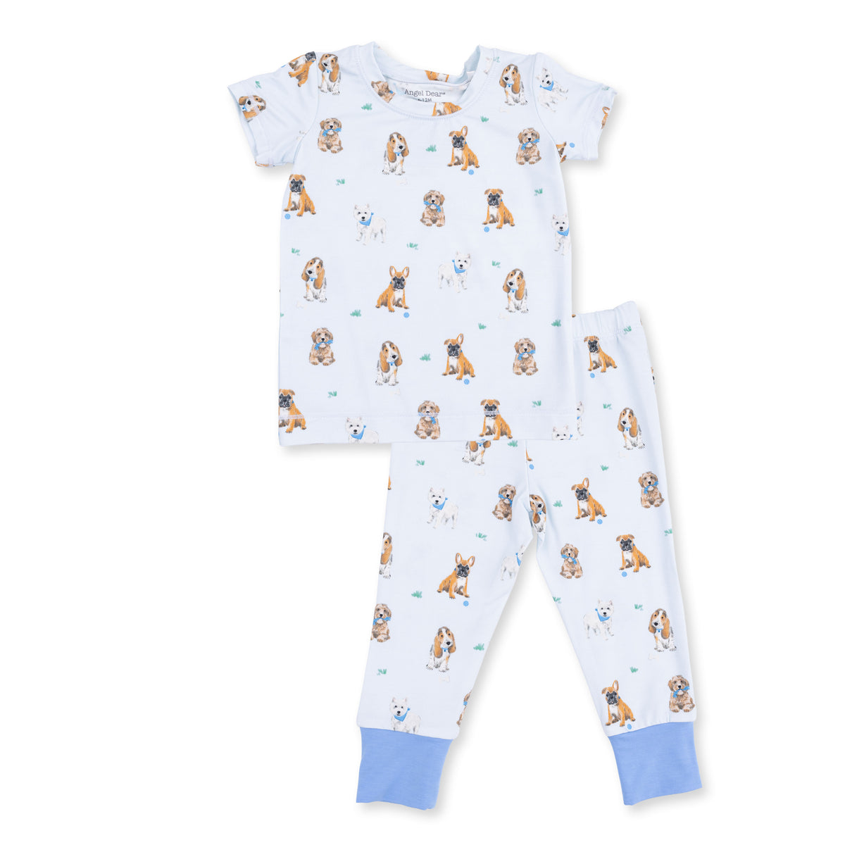 Bestie Dogs Blue - Short Sleeve Loungewear Set from Anderson Parker