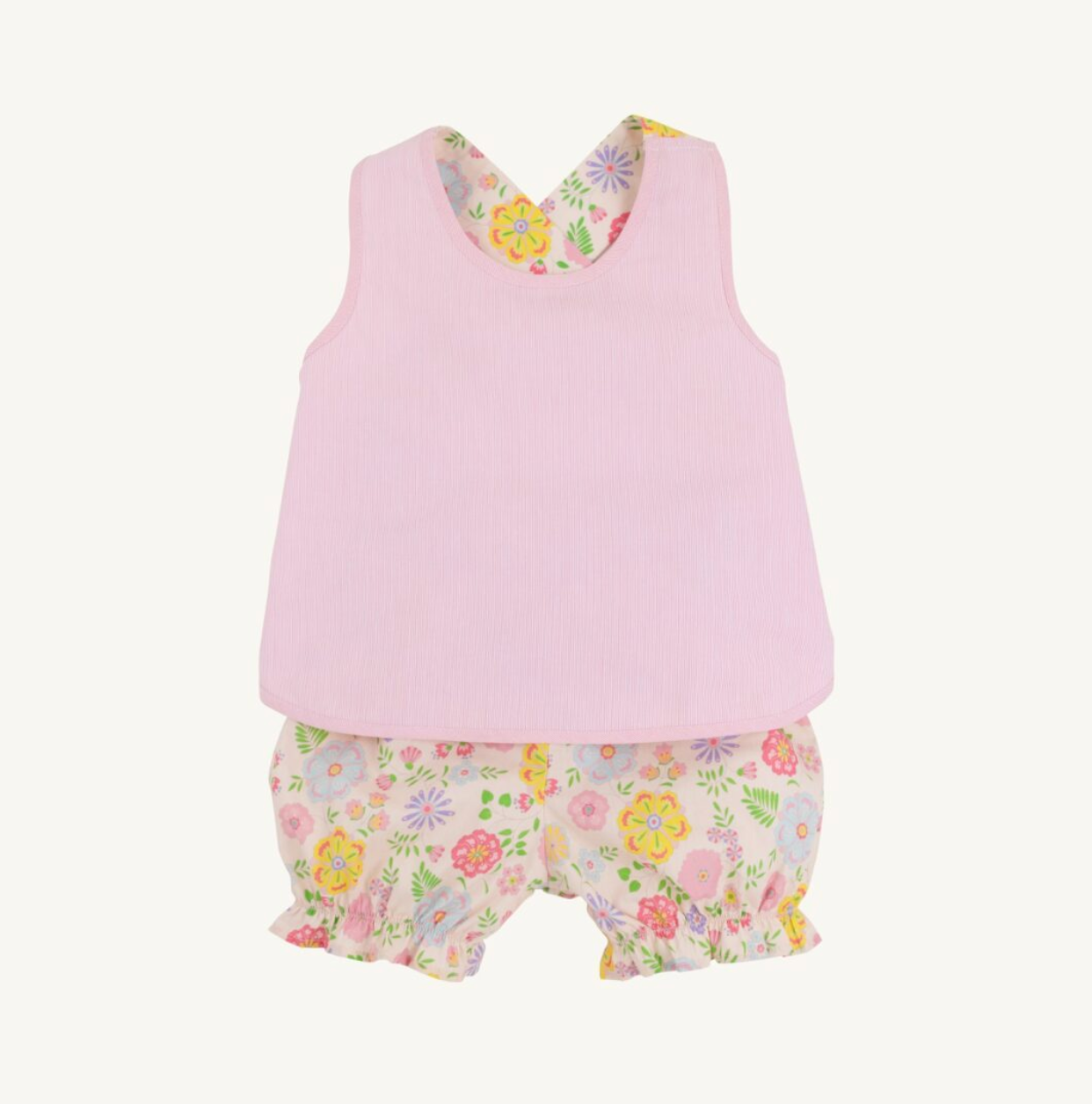 Betsey Bow Back Set - Broadcloth - Boca Grande Begonia/Hamptons Hot Pink Pique Stripe from Anderson Parker