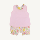 Betsey Bow Back Set - Broadcloth - Boca Grande Begonia/Hamptons Hot Pink Pique Stripe from Anderson Parker