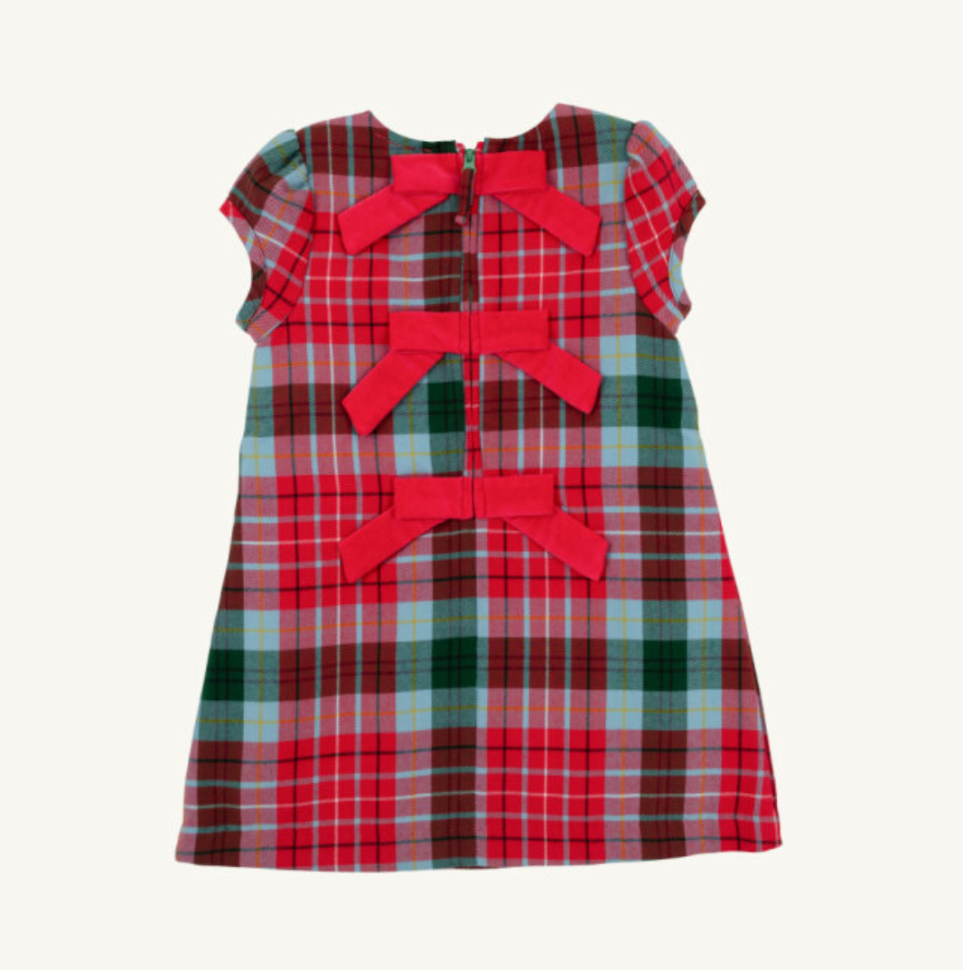 Betts Bow Dress - Wilson Pier Plaid/Richmond Red from Anderson Parker