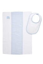 Big Check Drooler Bib & Burp Set - Blue from Anderson Parker