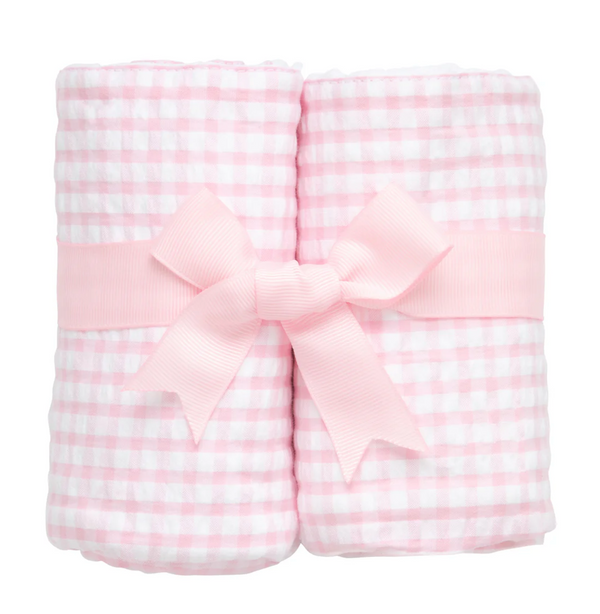 Big Check Set of Two Burps - Pink from Anderson Parker