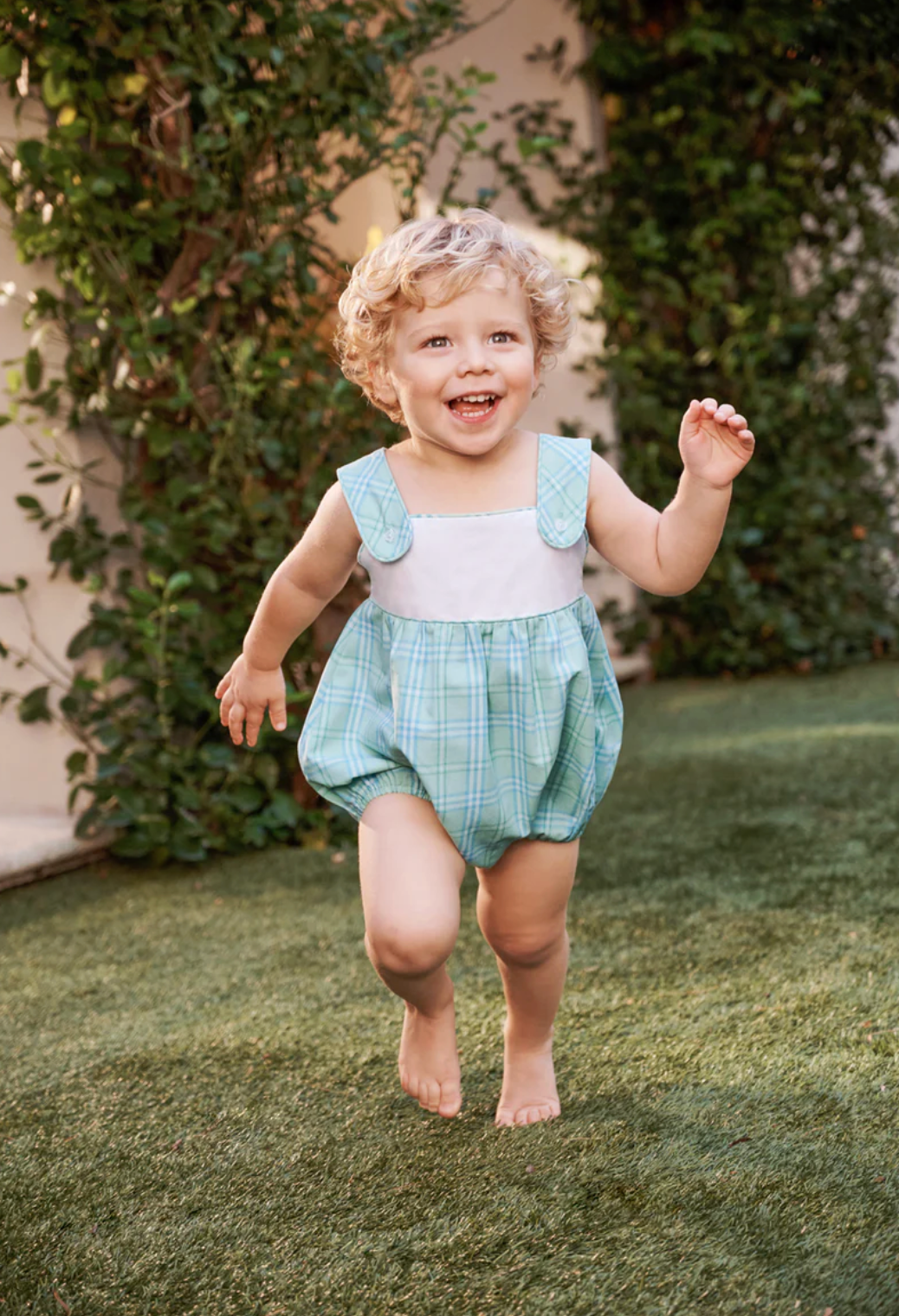Bingham Bubble - Pelham Bay Plaid (Green) with Worth Avenue White from Anderson Parker