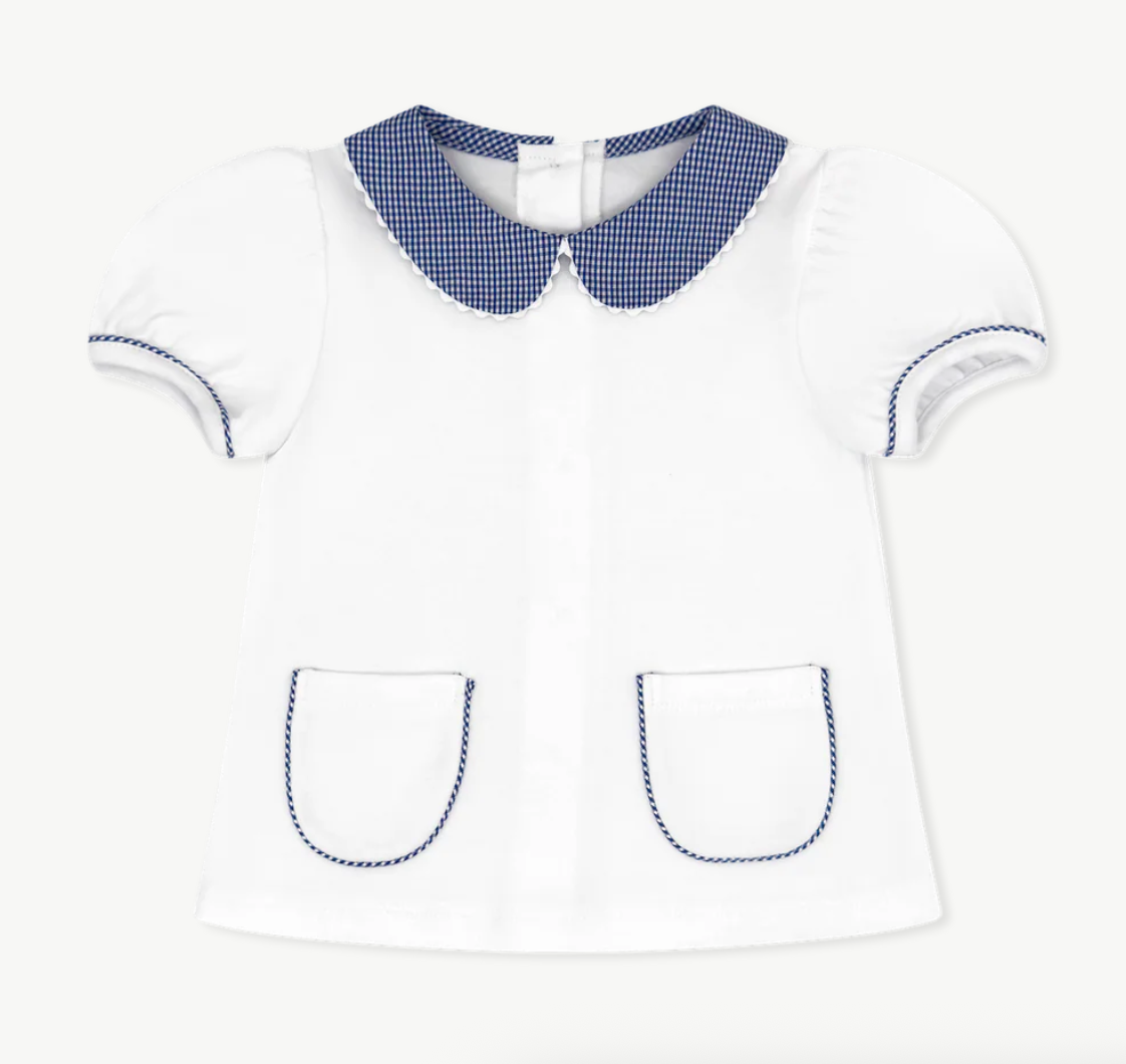 Blessings Blouse & Bloomer Set - Legacy White, River Royal Minigingham from Anderson Parker