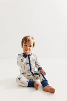 Blue Baseball Zipper Romper from Anderson Parker