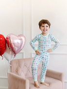 Blue Convo Hearts PJ Set from Anderson Parker