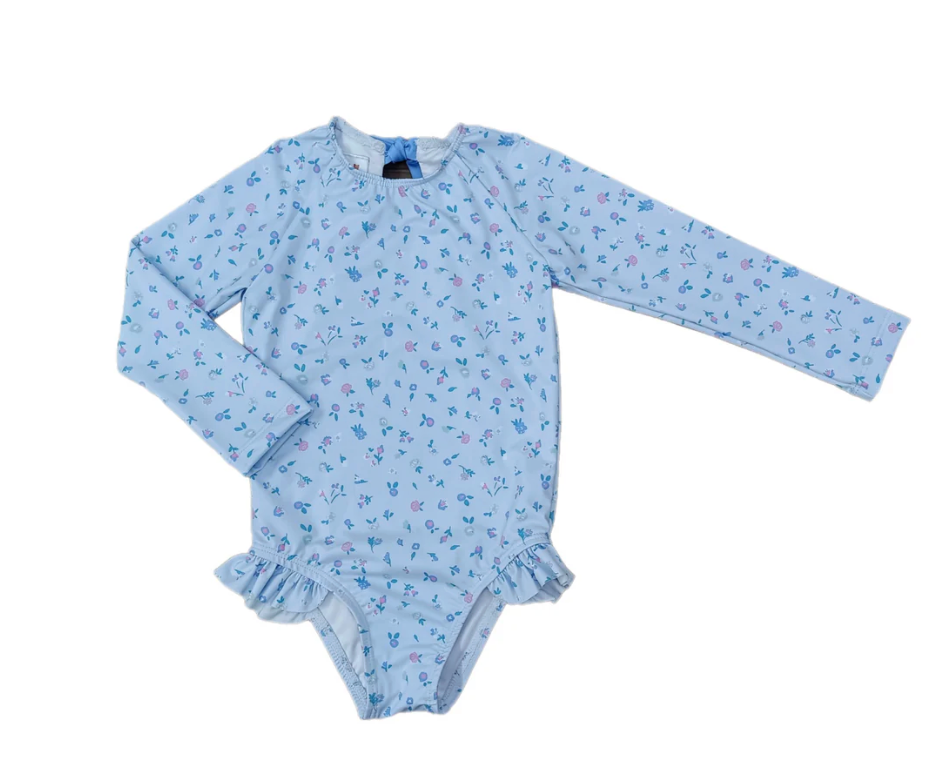 Blue Ditsy Girls Swim from Anderson Parker