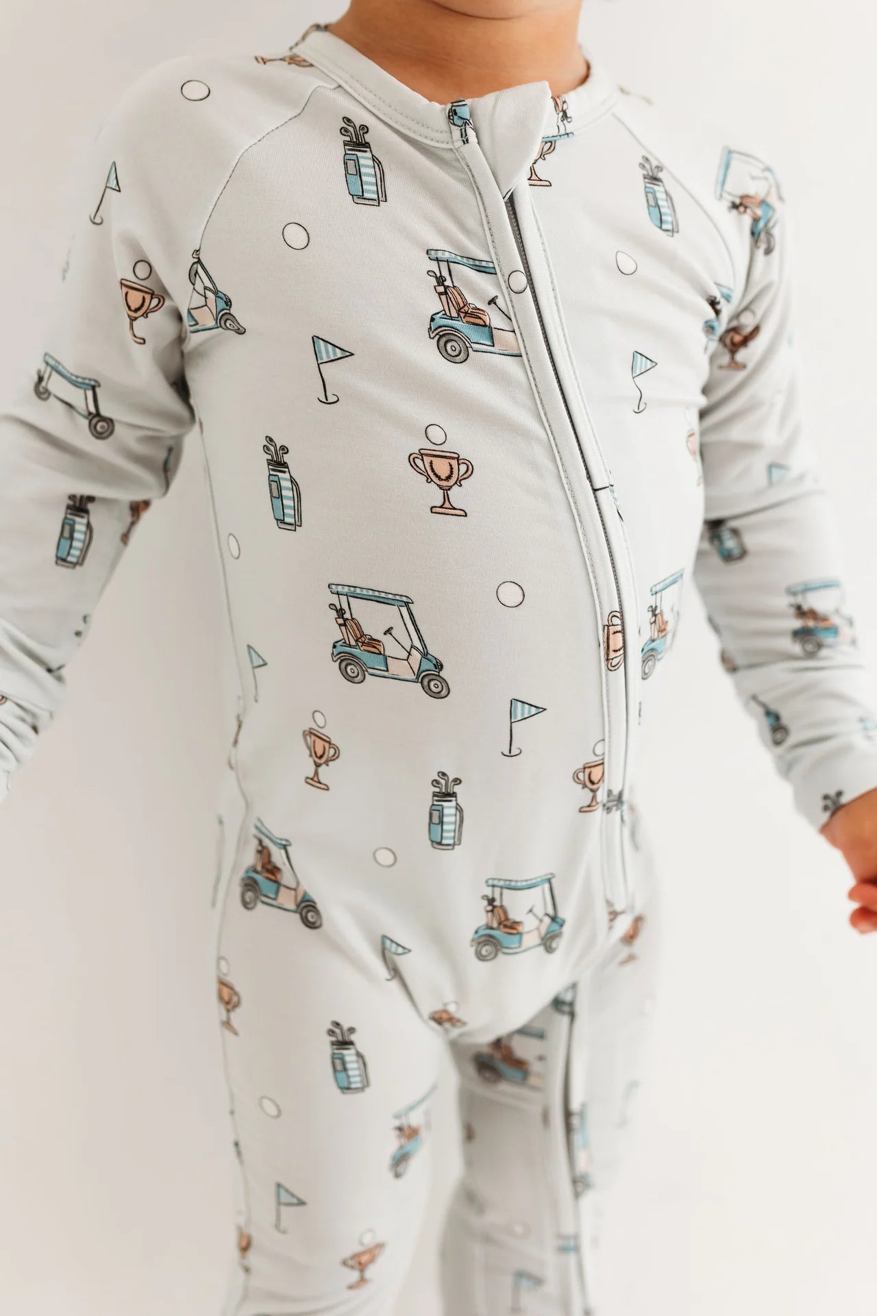 Blue Golf Zipper Romper from Anderson Parker