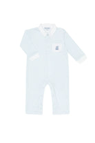 Blue Herringbone Embroidered Playsuit - Train from Anderson Parker