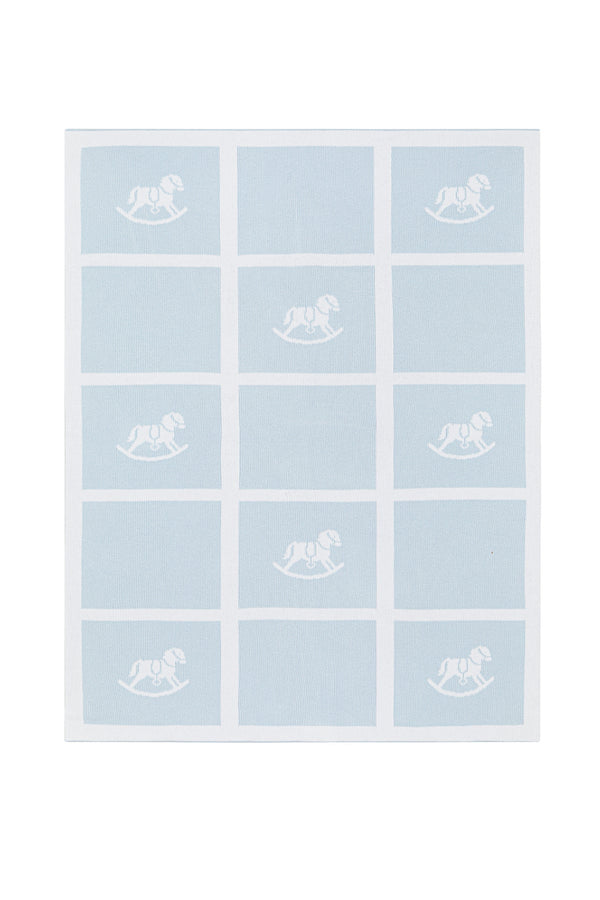 Blue Rocking Horse Knit Blanket from Anderson Parker