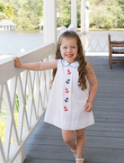 Bluebonnet Dress Simply White Seersucker - Anchors from Anderson Parker