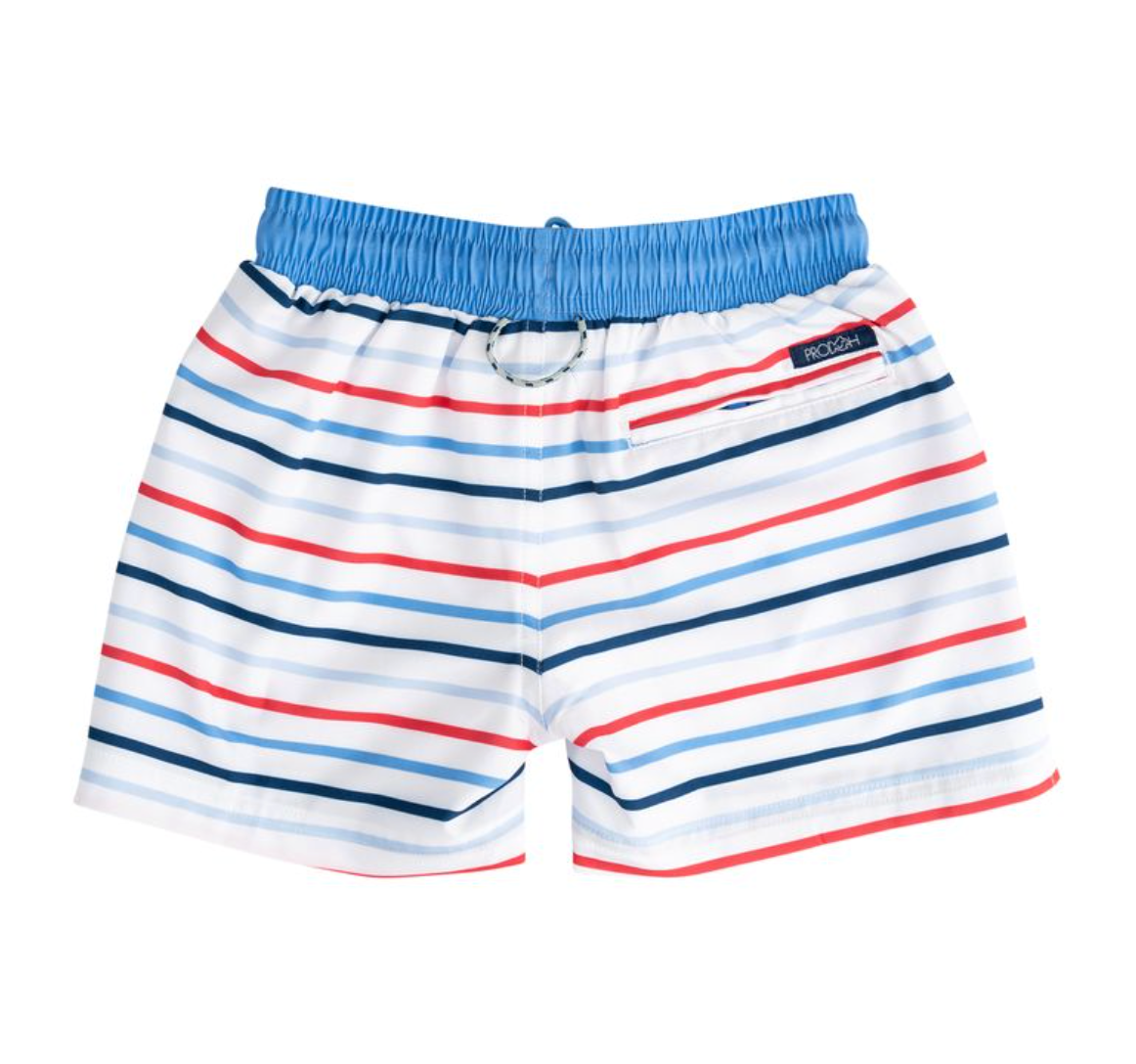 Boogie Board Swim Trunk - Americana Summer Stripe from Anderson Parker