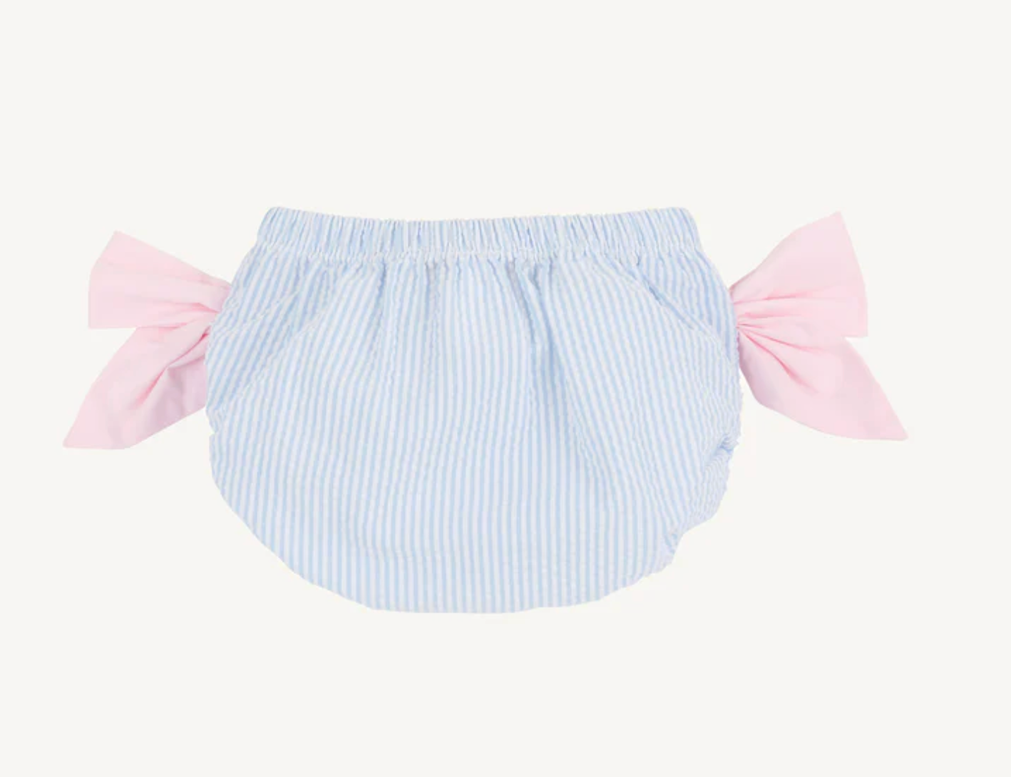 Bow Bottom Bloomer - Breakers Blue Seersucker with Palm Beach Pink from Anderson Parker