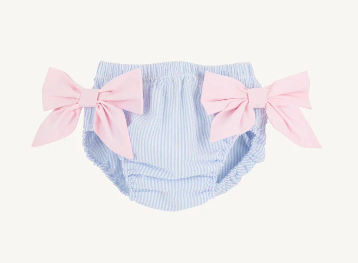 Bow Bottom Bloomer - Breakers Blue Seersucker with Palm Beach Pink from Anderson Parker