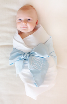 Bow Swaddle - Buckhead Blue - Broadcloth from Anderson Parker