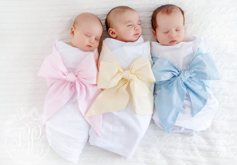 Bow Swaddle - Buckhead Blue - Broadcloth from Anderson Parker