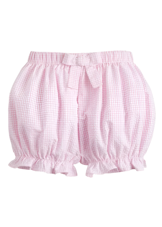 Bow Bloomers - Light Pink Seersucker Gingham - Anderson Parker