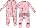 Bows & Santa - 2 Way Ruffle Back Zipper Footie from Anderson Parker