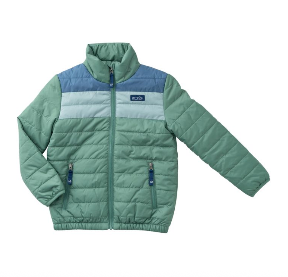 Boy Puffer Jacket - Frosty Spruce Colorblock from Anderson Parker
