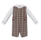 Boy's Khaki Brown Plaid Jon Jon w/ White Shirt from Anderson Parker