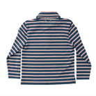 Boys Long Sleeve Too Cool for School Polo - Dark Denim Crabapple Stripe from Anderson Parker