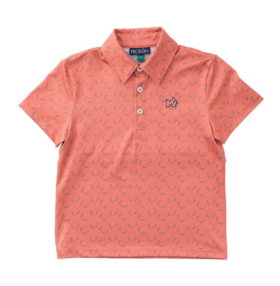 Boys Pro Performance Polo - Crabapple Antler Print from Anderson Parker