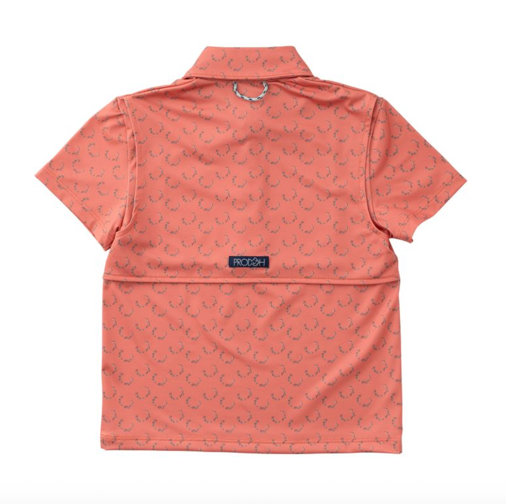 Boys Pro Performance Polo - Crabapple Antler Print from Anderson Parker