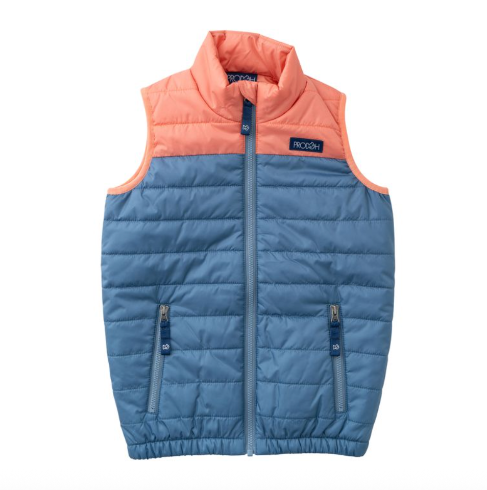 Boys Puffer Vest - Copen Blue Colorblock from Anderson Parker