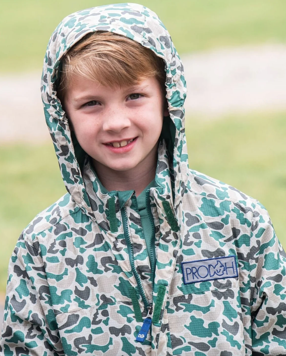 Boys Reflective Rain Jacket - Neutral Break Point Camo from Anderson Parker