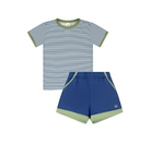 Bradley Basic Tee & Short Set - Baton Rouge Blue Ministripe, Pistachio Green from Anderson Parker
