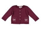 Burgundy Pocket Bows Cardigan from Anderson Parker